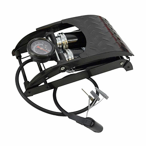 AWTOOLS DOUBLE-SIDED FOOT PUMP WITH PRESSURE GAUGE AW19315