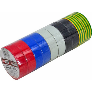 AWTOOLS MIX COLOUR PVC INSULATION TAPE 12mm x 10m/ 10pcs AW25550