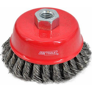 AWTOOLS TWIST-KNOT WIRE CUP BRUSH 100mm/ M14 THREAD AW55115