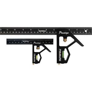 Faithfull Prestige Combination Square Twin Pack 150mm (6in) & 300mm (12in) FAICS300TCNC