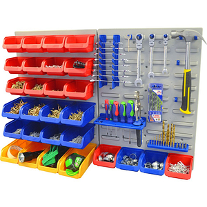 Faithfull 43 Piece Storage Bin Set with Wall Panels FAIPAN43