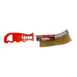 AWTOOLS BRASS WIRE BRUSH WITH PLASTIC HANDLE AW55001