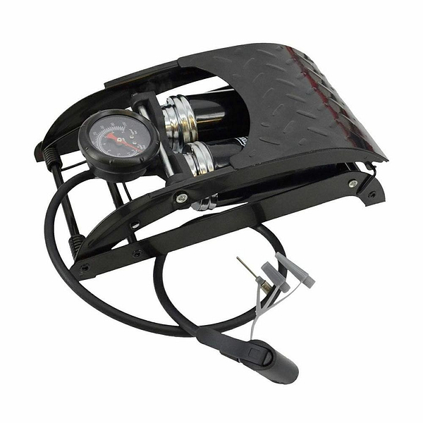 AWTOOLS DOUBLE-SIDED FOOT PUMP WITH PRESSURE GAUGE AW19315