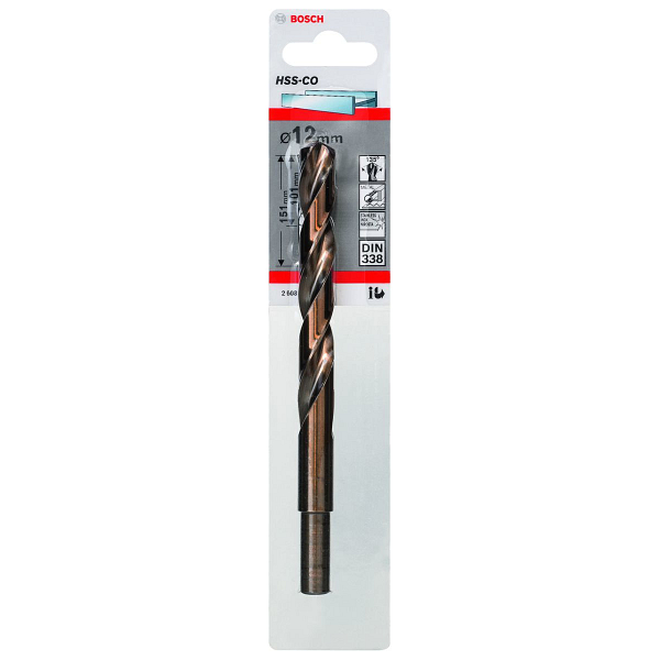 Bosch HSS-Co Cobalt Drill Bit 12mm x 101 x 151 2608585869