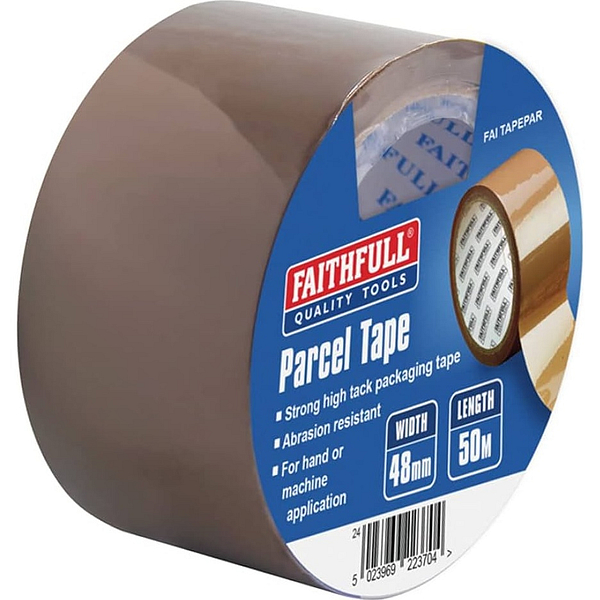 Parcel Tape 48mm x 50m Brown FAITAPEPAR
