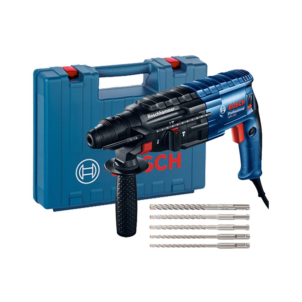 Bosch GBH 240 Combi-Hammer 790W 2.7J + SDS DRILLS 5 pcs Bosch GBH 240 Combi-Hammer 790W 2.7J + SDS DRILLS 5 pcs