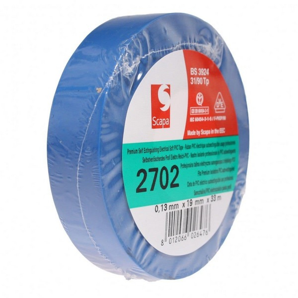 2702 electrical pvc insulation tape colour blue size 19mm x 738 p