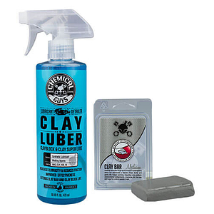 CHEMICAL GUYS CLAY BAR GRAY LUBER KIT MEDIUM 2 ITEMS