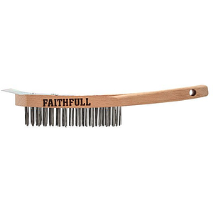 Faithfull FAI5804S 580/4s Lightweight Scratch Brush with Scraper - 4 Row