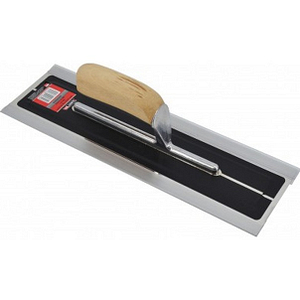 AWTOOLS STAINLESS STEEL PLASTERING FLEX TROWEL 110x280mm/ WOODEN HANDLE & ALU SHANK AW30333