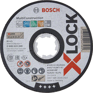 BOSCH X-LOCK Abrasive Multi-Construction 115mm Disc 2608619268