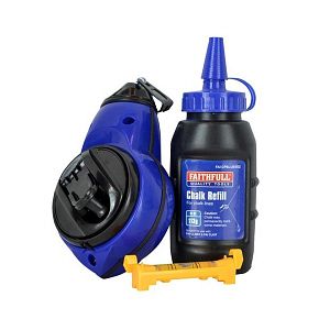 Faithfull Rapid Chalk Line Kit 30M with Chalk and Level FAICLKIT