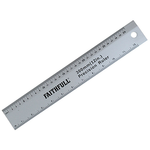 Faithfull Aluminium Rule 300mm/12in FAIRULE300