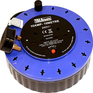 Tala Small Cable Reel 220V 2-Socket 10m TAL59210
