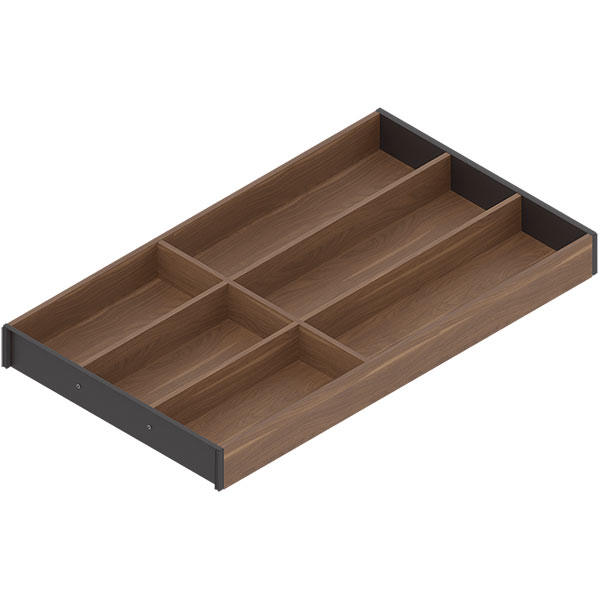 ZC7S550BH3 AMBIA-LINE cutlery insert, for LEGRABOX drawer, wood design, 6 cutlery compartments, NL=550 mm, width=300 mm
