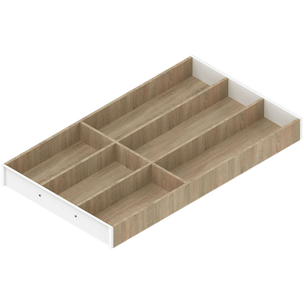 ZC7S550BH3 AMBIA-LINE cutlery insert, for LEGRABOX/MERIVOBOX drawer, wood design, 6 cutlery compartments, NL=550 mm, width=300 mm