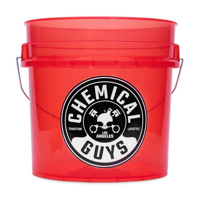 CHEMICAL GUYS TRANSPARENT RED DETAILING CARWASH BUCKET 4,5 GALLON 19L